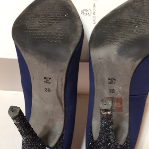 La filles des fleurs fabric upper with glitter heels. Made in Italy - Picture 6 of 6